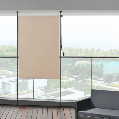 مسحوق مطلي 200x270cm عمودي المظلة المقاوم للماء النسيج الرمادي للحديقة الشرفة