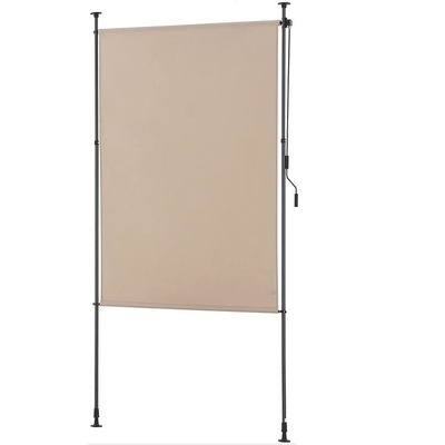 مسحوق مطلي 200x270cm عمودي المظلة المقاوم للماء النسيج الرمادي للحديقة الشرفة